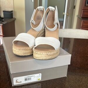White Espadrille Wedge Sandals